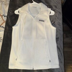 Columbia White Fleece Vest